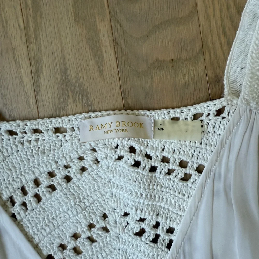 Ramy Brook White Crochet Detail Top - Picture 3 of 4
